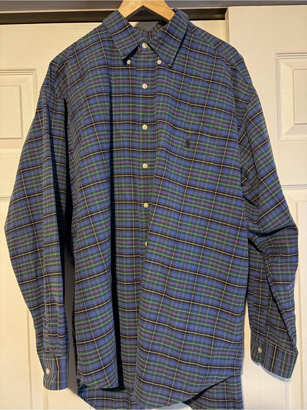 Ralph Lauren Blue and Green Plaid Button-Down Shirt